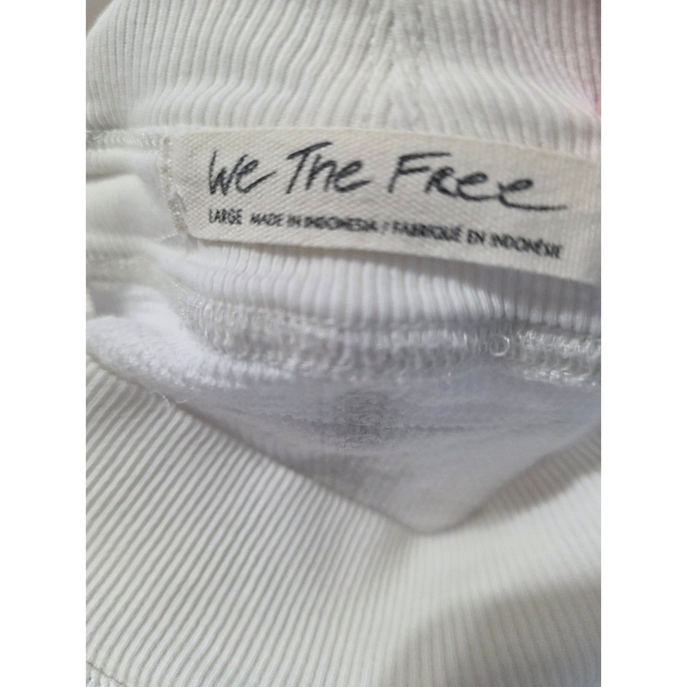 We The Free People Arlo Thermal Top Women L White Waffle Knit Long Sleeve Lounge - Picture 8 of 11